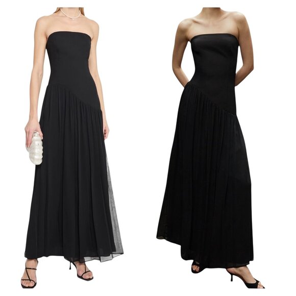 O.P.T. One Pretty Time Sawyer Strapless Black Maxi Dress NWT Size 0 - Picture 1 of 8